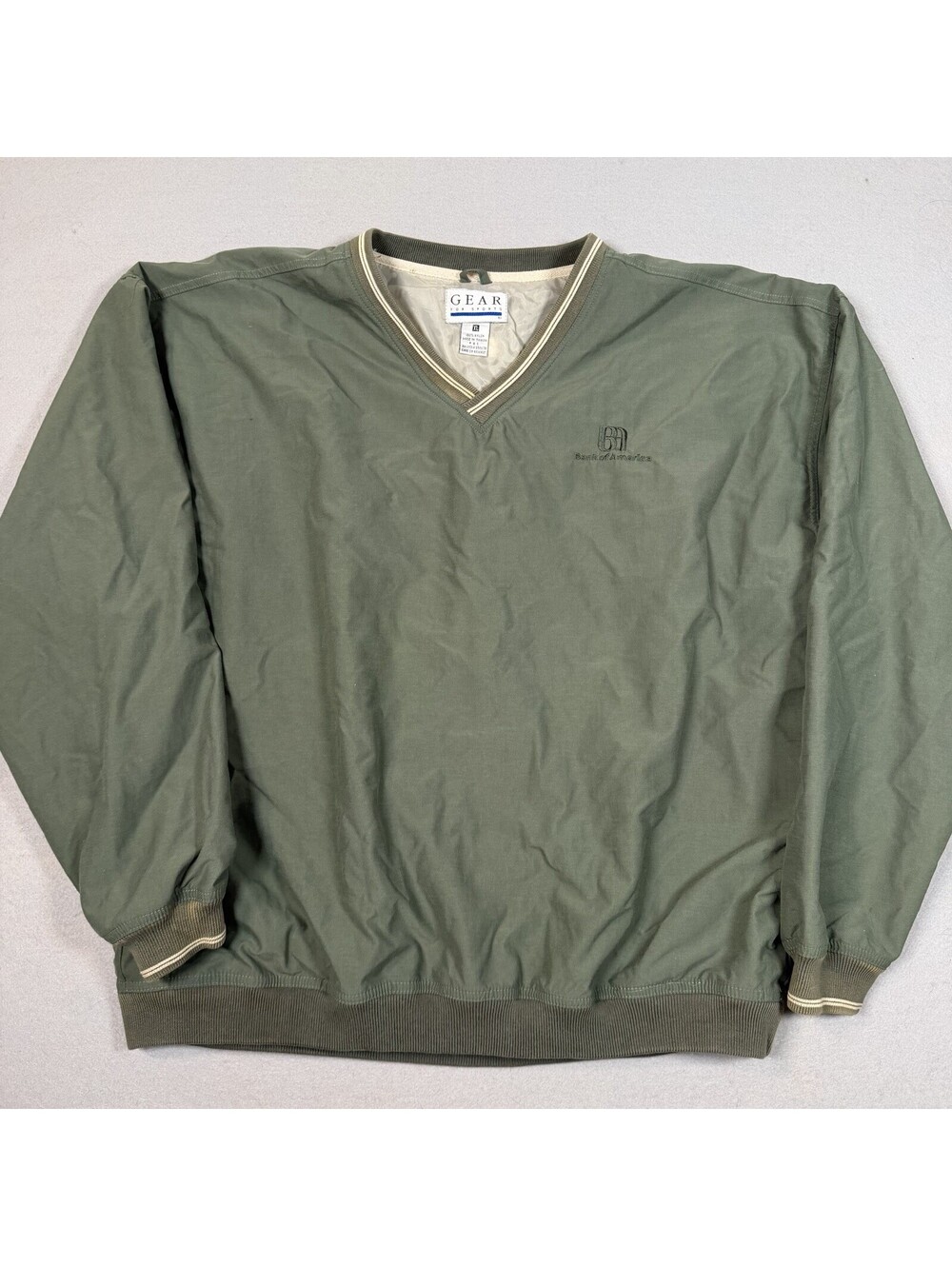 Gear For Sports XL Green Long Sleeve Pullover Windbreaker Bank Of America